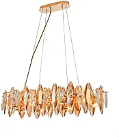 Люстра подвесная Glans 4719-8PC Favourite янтарная на 8 ламп, основание золотое в стиле современный Люстра подвесная Glans 4719-8PC Favourite янтарная на 8 ламп, основание золотое в стиле современный